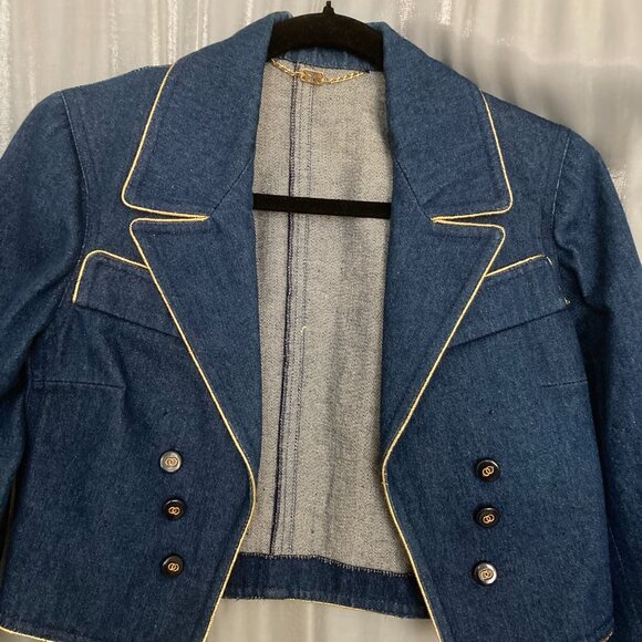 Blue Demin Blazer Pencil Skirt Suit - Picture 5 of 15